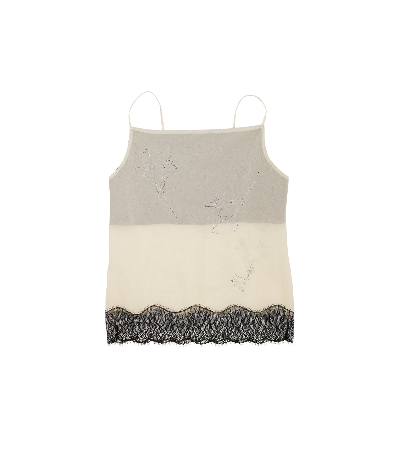 COMBI-CAMI TOP - NATURAL (EMBROIDERY) - TANAKA