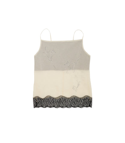 COMBI-CAMI TOP - NATURAL (EMBROIDERY) - TANAKA