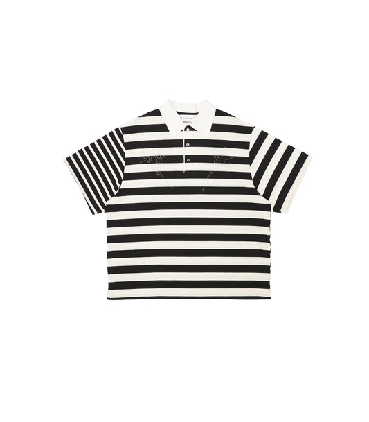 THE POLOSHIRTS - BLACK STRIPE(EMBROIDERY) - TANAKA