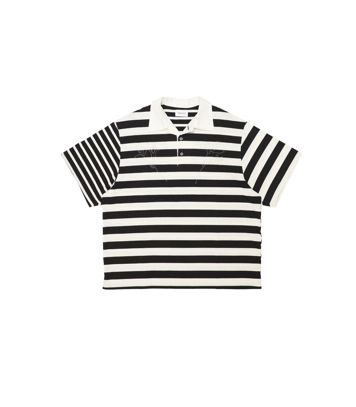 THE POLOSHIRTS - BLACK STRIPE(EMBROIDERY) - TANAKA