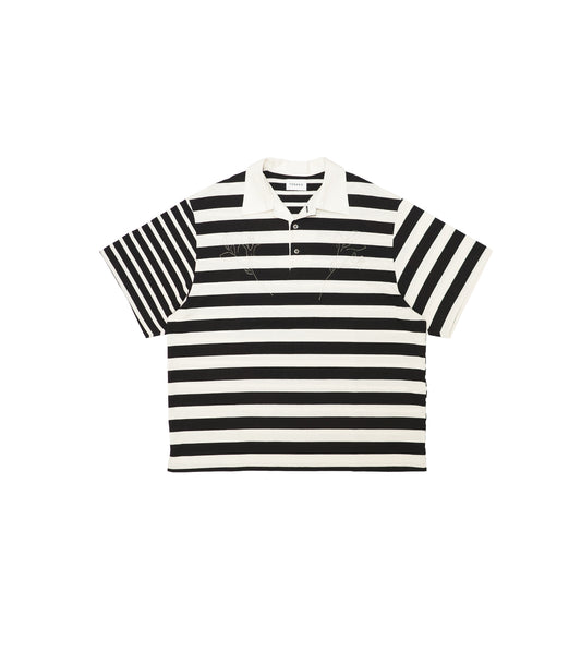 THE POLOSHIRTS - BLACK STRIPE(EMBROIDERY) - TANAKA