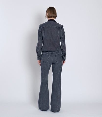 FLARE JEAN TROUSERS - GRAY - TANAKA