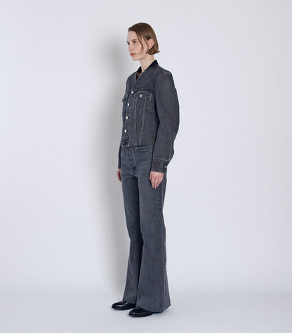 FLARE JEAN TROUSERS - GRAY - TANAKA