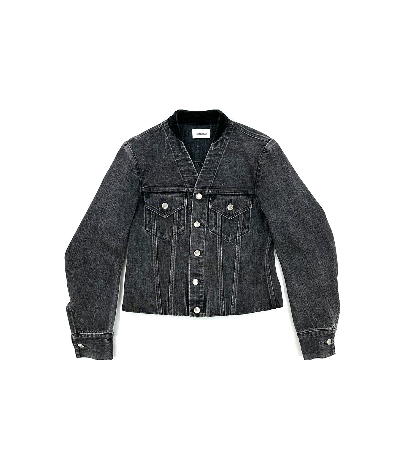 NO COLLAR TRUCKER JACKET - GRAY