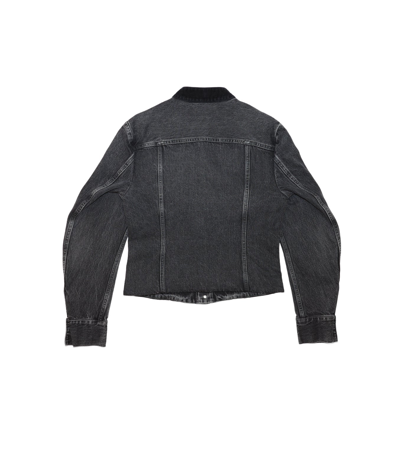 NO COLLAR TRUCKER JACKET - GRAY