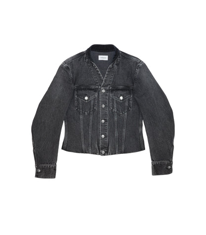 NO COLLAR TRUCKER JACKET - GRAY - TANAKA