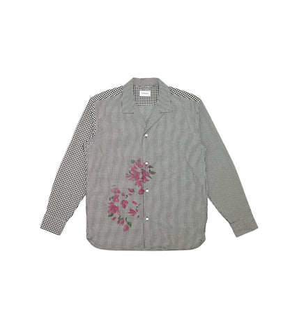 THE SHIRTS - BLACK GINGHAM (FLOWER) - TANAKA