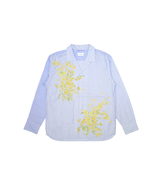 【 Coming Soon 】THE SHIRTS - BLUE STRIPE (FLOWER) - TANAKA