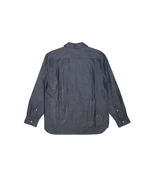 THE SHIRTS - INDIGO LINEN (EMBROIDERY) - TANAKA