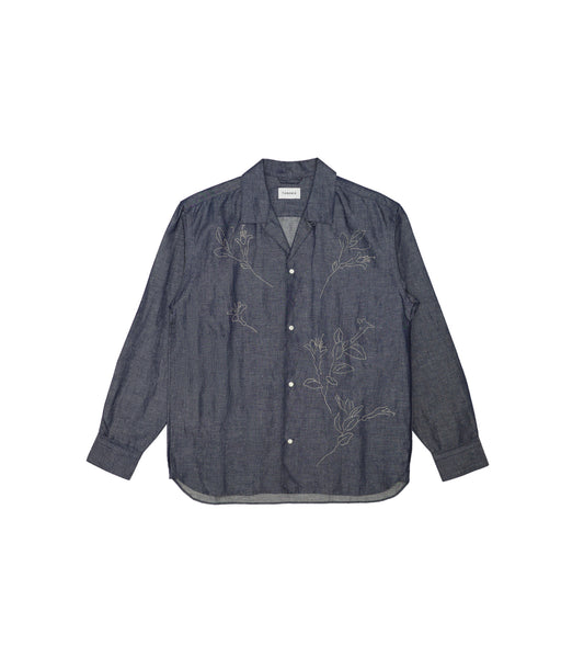 THE SHIRTS - INDIGO LINEN (EMBROIDERY) - TANAKA