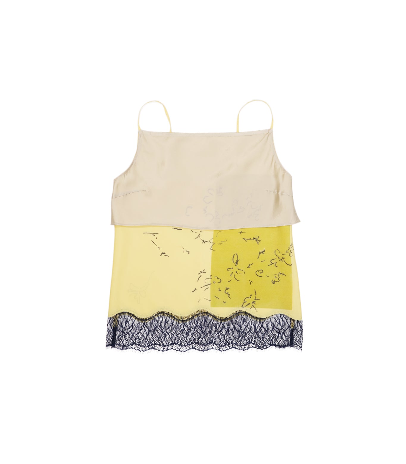 COMBI-CAMI TOP - LIGHT YELLOW (FLOWER) - TANAKA