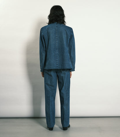 NO COLLAR JEAN JACKET - VINTAGE BLUE - TANAKA