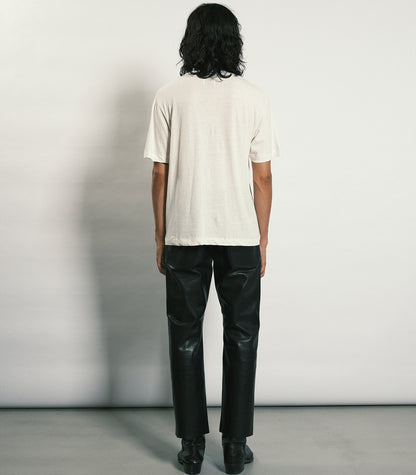 LEATHER TROUSERS - BLACK - TANAKA