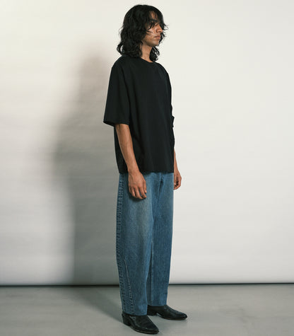 TAPERED JEAN TROUSERS - MID BLUE - TANAKA