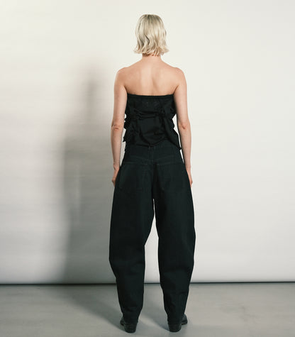 TAPERED JEAN TROUSERS - OVERDYE BLACK - TANAKA