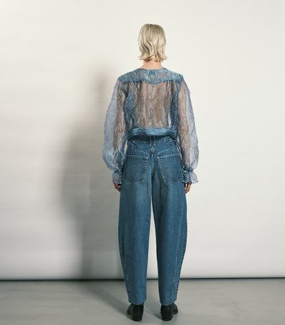 TAPERED JEAN TROUSERS - MID BLUE - TANAKA