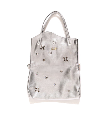 THE BAG M(STUDS) - SILVER - TANAKA