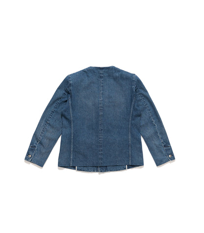 NO COLLAR JEAN JACKET - VINTAGE BLUE - TANAKA