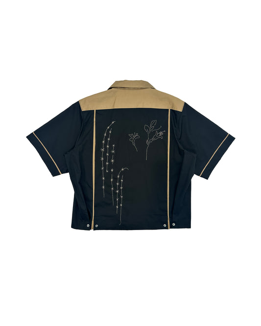 【 Coming Soon 】BOWLING SHIRT - BLACK (EMBROIDERY) - TANAKA