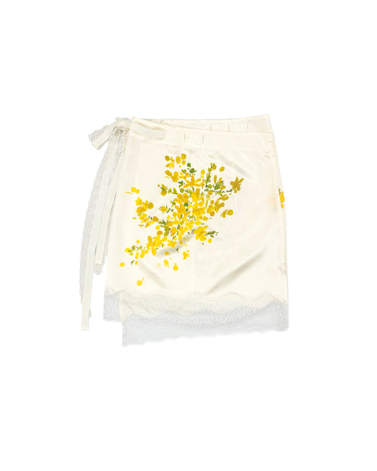 WRAP SKIRT - NATURAL (FLOWER) - TANAKA