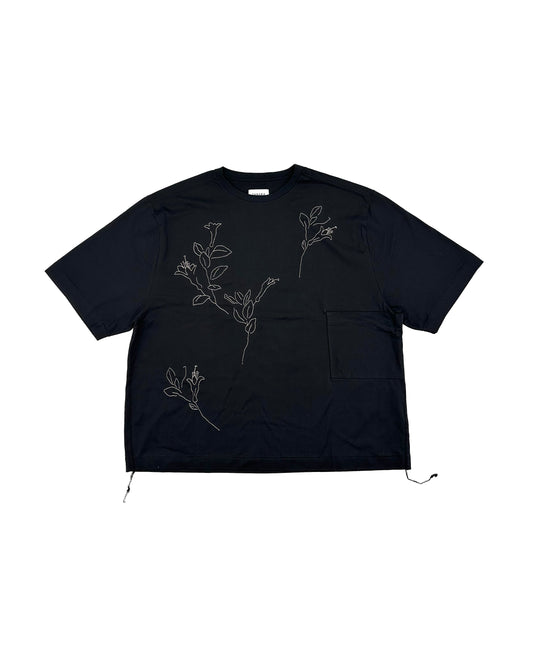 【 Coming Soon 】BOXY TEE - BLACK (EMBROIDERY) - TANAKA